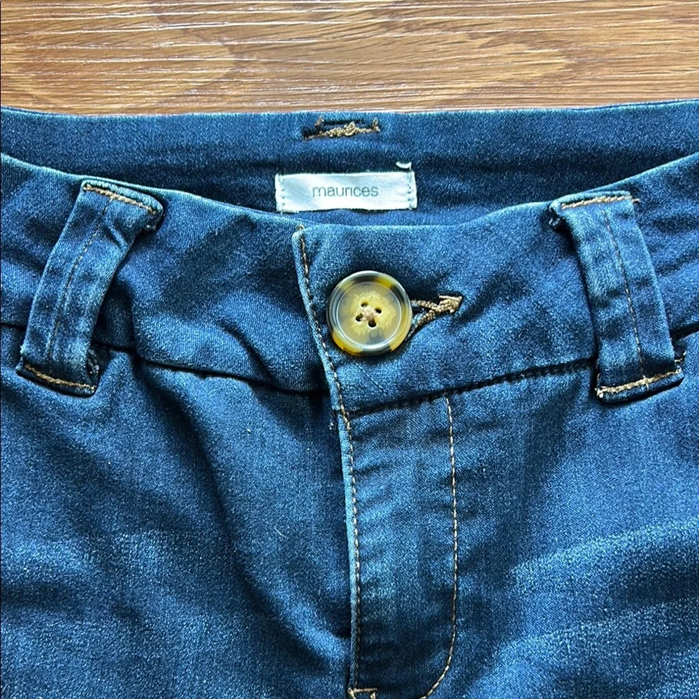 Maurices Blue Ankle Cropped Jeans with Wide-Leg Design - Picture 2 of 8